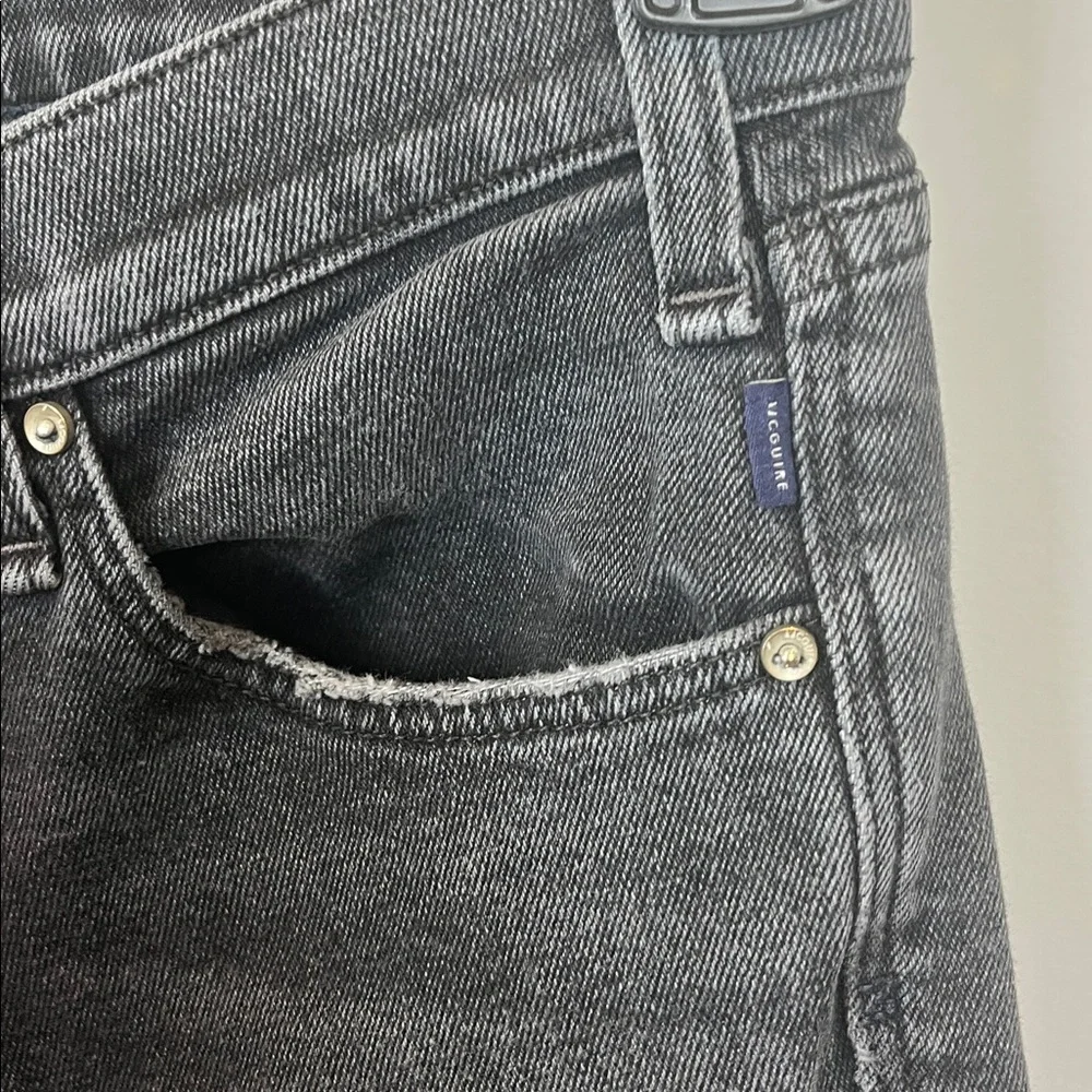 McGuire Gainsbourg Bootcut Midrise Cropped Jeans Black Raw Hem Size 27